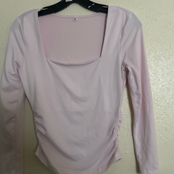 Tops - Pink Fitted Ruched Bodysuit